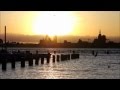 Hochwasser am 06.01.2012 mit Sonnenuntergang